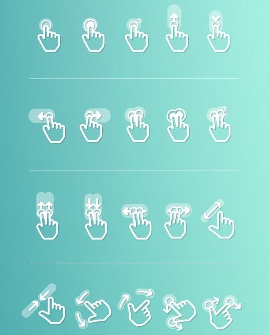 Flat Gesture Icons Pack